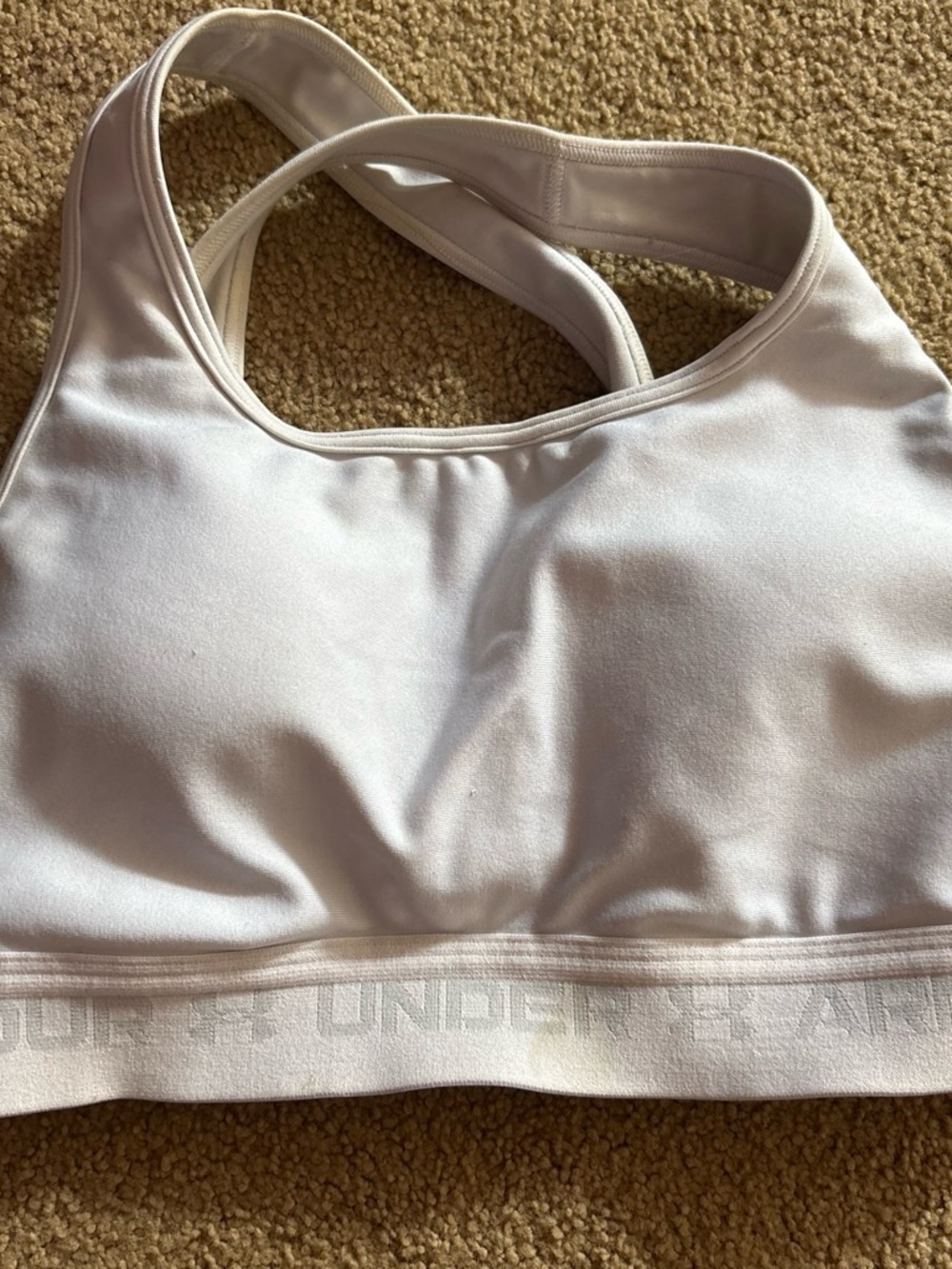 Under Armour White Crossback Sports Bra